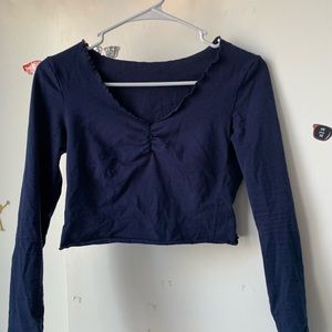 blue long sleeve crop top!